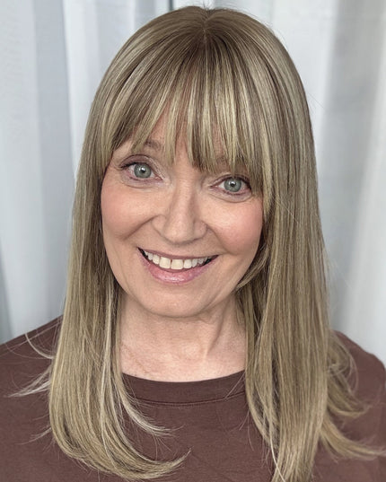 Human Hair Topper with Bangs | Hair Piece for Thinning Hair